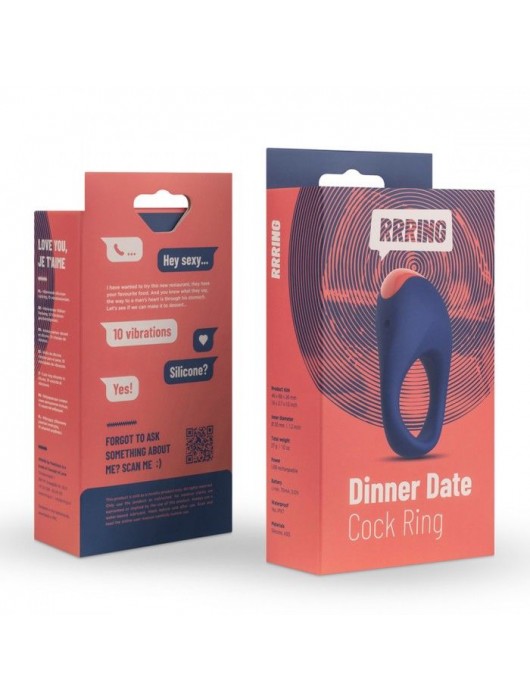 Синее эрекционное кольцо RRRING Dinner Date Cock Ring - FeelzToys - в Новошахтинске купить с доставкой