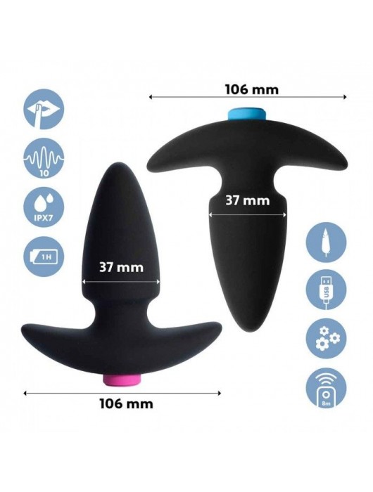 Набор из двух черных анальных плагов для пары FunkyButts - FeelzToys