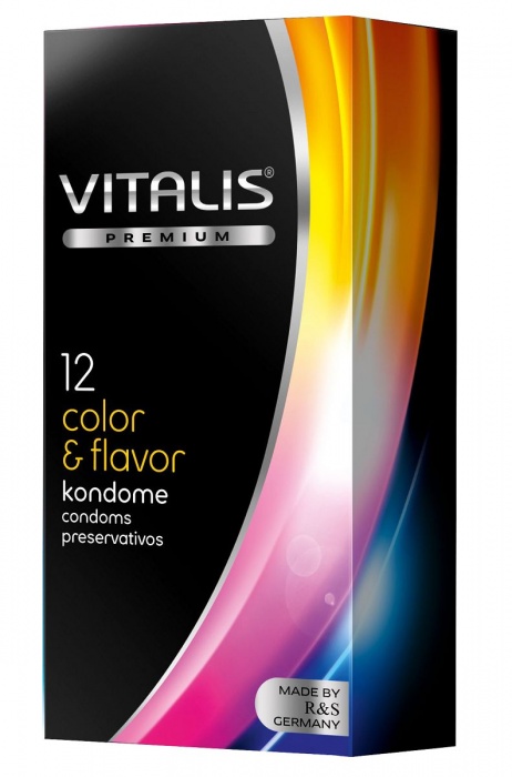 Цветные ароматизированные презервативы VITALIS PREMIUM color   flavor - 12 шт. - Vitalis - купить с доставкой в Новошахтинске