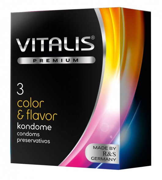 Цветные ароматизированные презервативы VITALIS PREMIUM color   flavor - 3 шт. - Vitalis - купить с доставкой в Новошахтинске