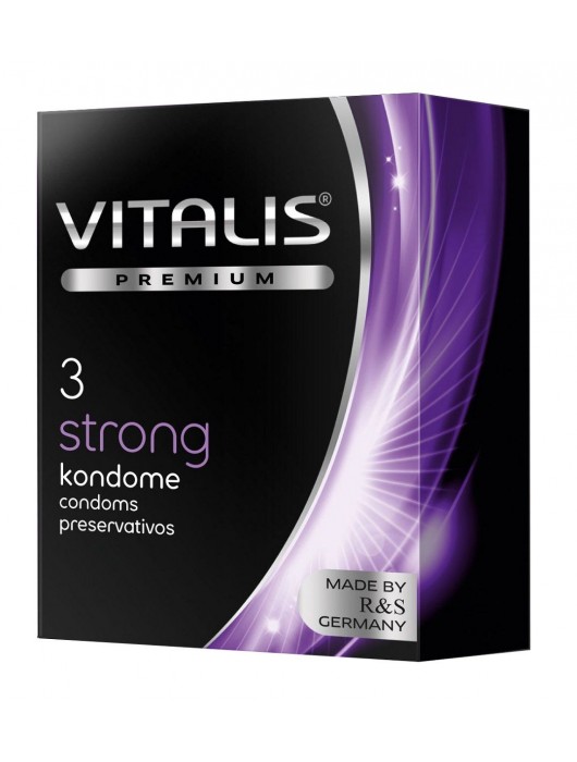 Презервативы с утолщенной стенкой VITALIS PREMIUM strong - 3 шт. - Vitalis - купить с доставкой в Новошахтинске