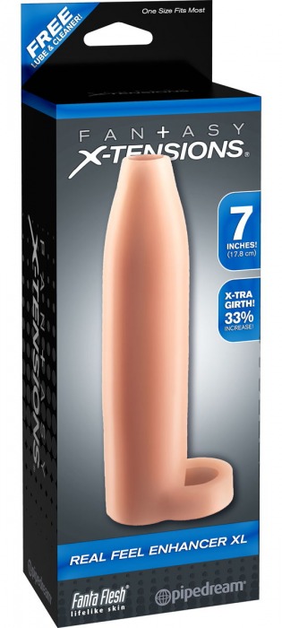Телесная насадка Real Feel Enhancer XL - 17 см. - Pipedream - в Новошахтинске купить с доставкой