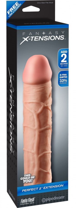 Телесная насадка Fantasy X-tensions Perfect 2  Extension - 20,3 см. - Pipedream - в Новошахтинске купить с доставкой