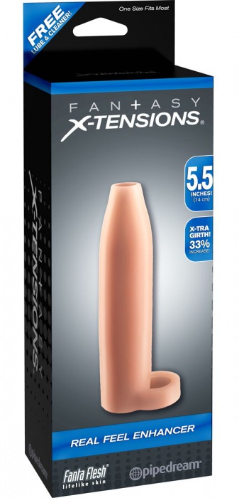 Насадка-расширитель с кольцом для подхвата мошонки Real Feel Enhancer - 14 см. - Pipedream - в Новошахтинске купить с доставкой