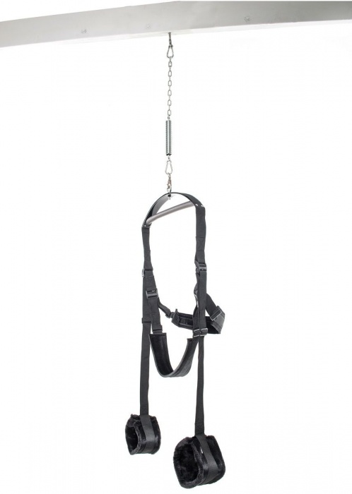 Чёрные секс-качели Spinning Fantasy Swing - Pipedream - купить с доставкой в Новошахтинске