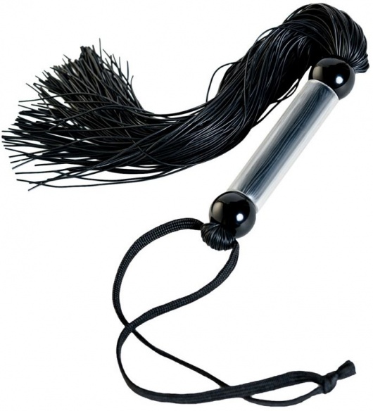 Черный мини-флоггер с резиновыми хвостами - 26 см. - ToyFa - купить с доставкой в Новошахтинске