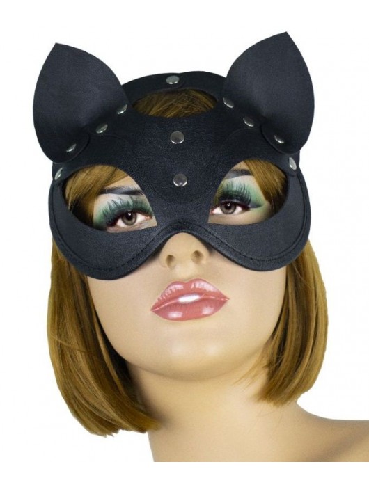 Маска кошки с металлическими заклепками - LOVETOY (А-Полимер) - купить с доставкой в Новошахтинске