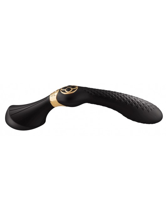 Черный двусторонний вибростимулятор ZOA - 26,5 см. - Shunga