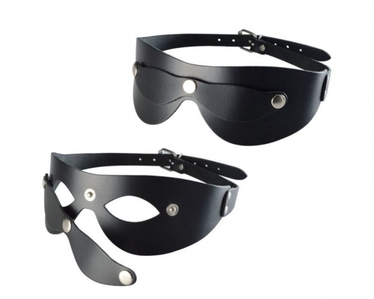 Черная кожаная маска  Новичок - Sitabella - купить с доставкой в Новошахтинске