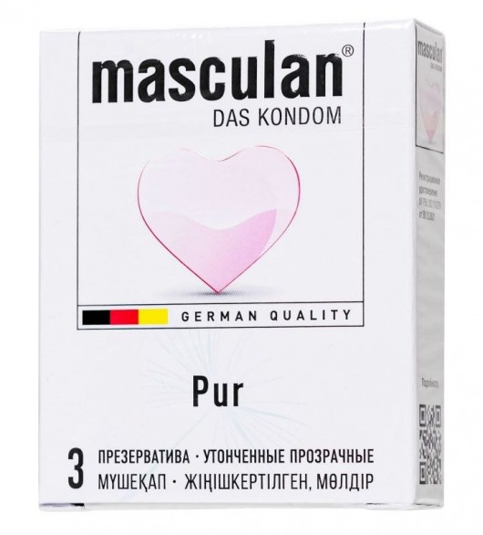 Супертонкие презервативы Masculan Pur - 3 шт. - Masculan - купить с доставкой в Новошахтинске