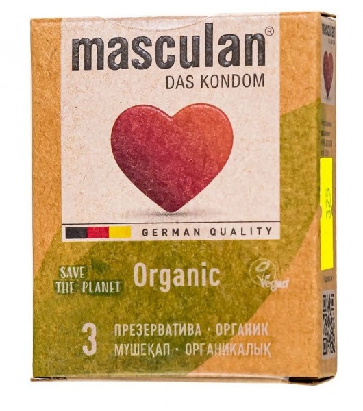 Экологически чистые презервативы Masculan Organic - 3 шт. - Masculan - купить с доставкой в Новошахтинске