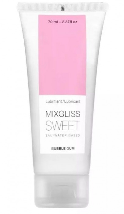 Смазка на водной основе Mixgliss Sweet с ароматом бабл-гам - 70 мл. - Mixgliss - купить с доставкой в Новошахтинске