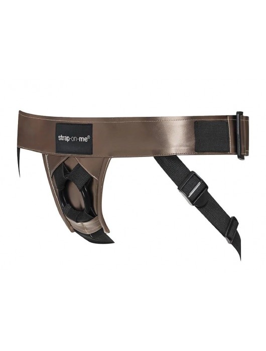 Бронзовый пояс для насадок Curious Harness - Strap-on-me - купить с доставкой в Новошахтинске