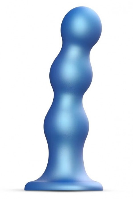 Голубая насадка Strap-On-Me Dildo Plug Balls size S - Strap-on-me - купить с доставкой в Новошахтинске