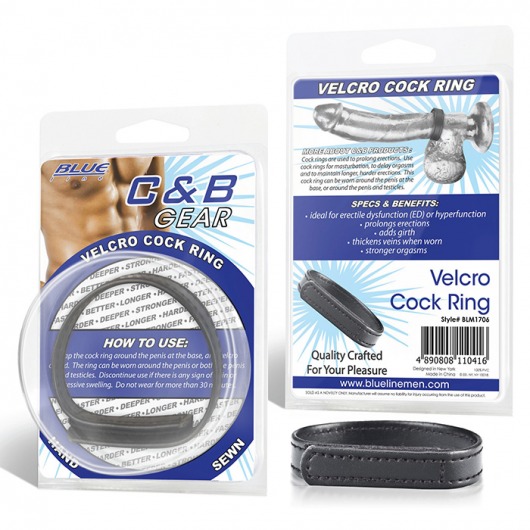 Кольцо на пенис из искусственной кожи на липучке VELCRO COCK RING - 5 см. - BlueLine - в Новошахтинске купить с доставкой