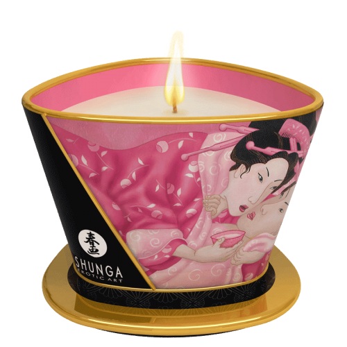 Массажная свеча Rose Petals с ароматом розы - 170 мл. - Shunga - купить с доставкой в Новошахтинске