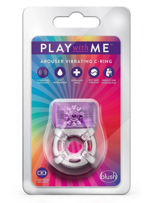 Фиолетовое эрекционное виброкольцо One Night Stand Vibrating C-Ring - Blush Novelties - в Новошахтинске купить с доставкой