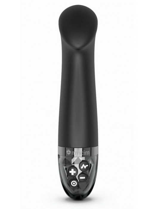 Черный вибратор с функцией электростимуляции Right on Ron - 17 см. - MyStim - купить с доставкой в Новошахтинске