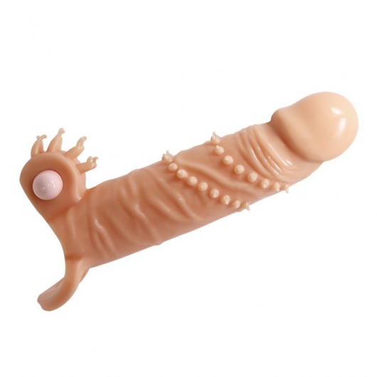 Телесная удлиняющая вибронасадка Penis Sleeve Connor - 17 см. - Baile - в Новошахтинске купить с доставкой
