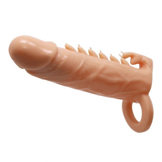 Телесная удлиняющая насадка Penis Sleeve Emmitt - 17 см. - Baile - в Новошахтинске купить с доставкой