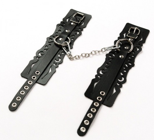 Узорчатые кожаные оковы с регулируемыми ремешками - Crazy Handmade - купить с доставкой в Новошахтинске