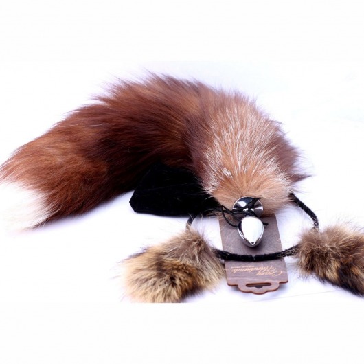 Игровой комплект: серебристая анальная пробка с пушистым хвостом и ободок-ушки - Crazy Handmade - купить с доставкой в Новошахтинске