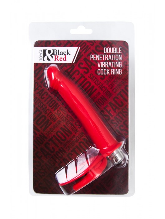 Красная насадка на пенис для двойного проникновения - 19 см. - ToyFa - купить с доставкой в Новошахтинске