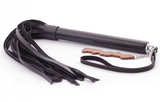 Черная кожаная плеть  Индиго  - 50 см. - Crazy Handmade - купить с доставкой в Новошахтинске