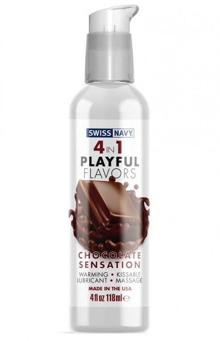 Массажный гель 4-в-1 Chocolate Sensation с ароматом шоколада - 118 мл. - Swiss navy - купить с доставкой в Новошахтинске