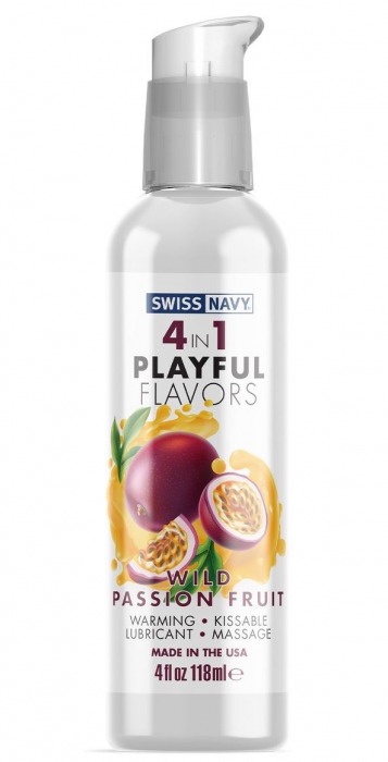 Массажный гель 4-в-1 Wild Passion Fruit с ароматом маракуйи - 118 мл. - Swiss navy - купить с доставкой в Новошахтинске