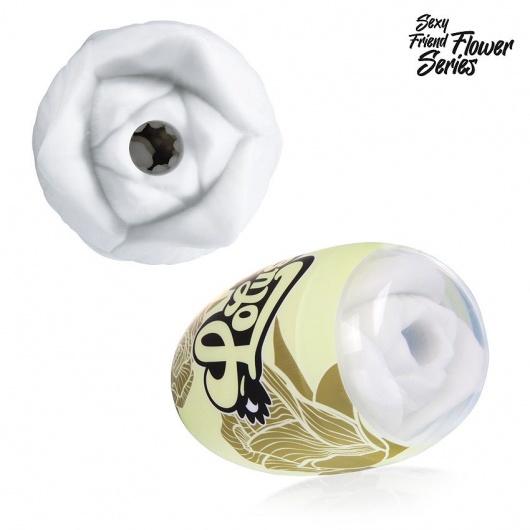 Белый нереалистичный мастурбатор в форме бутона цветка Lotus - 1137 - в Новошахтинске купить с доставкой
