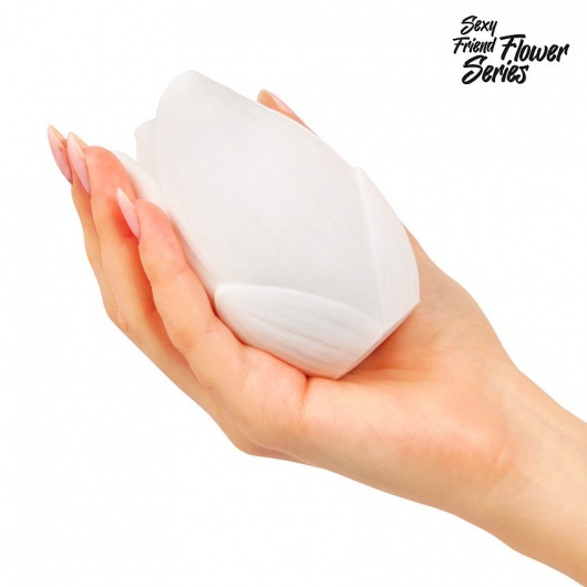 Белый нереалистичный мастурбатор в форме бутона цветка Lotus - 1137 - в Новошахтинске купить с доставкой