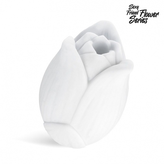 Белый нереалистичный мастурбатор в форме бутона цветка Lotus - 1137 - в Новошахтинске купить с доставкой