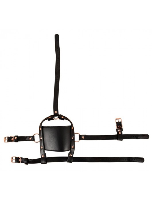 Черный намордник с кляпом-шаром Head Harness With A Gag - Orion - купить с доставкой в Новошахтинске