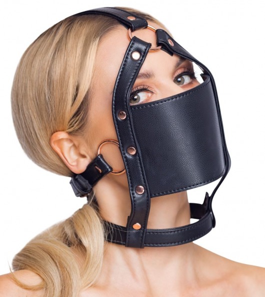 Черный намордник с кляпом-шаром Head Harness With A Gag - Orion - купить с доставкой в Новошахтинске