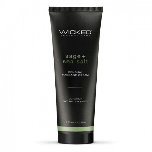 Массажный легкий крем WICKED Sage plus Sea Salt - 120 мл. - Wicked - купить с доставкой в Новошахтинске
