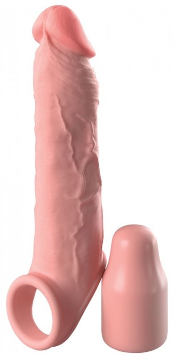 Телесная насадка-удлинитель 2 Inch Silicone X-tension with Strap - 20,3 см. - Pipedream - в Новошахтинске купить с доставкой