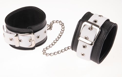 Черно-белые оковы на ноги - Sitabella - купить с доставкой в Новошахтинске