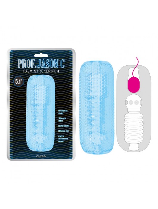 Голубой текстурированный мастурбатор Palm Stroker No.4 - Chisa - в Новошахтинске купить с доставкой