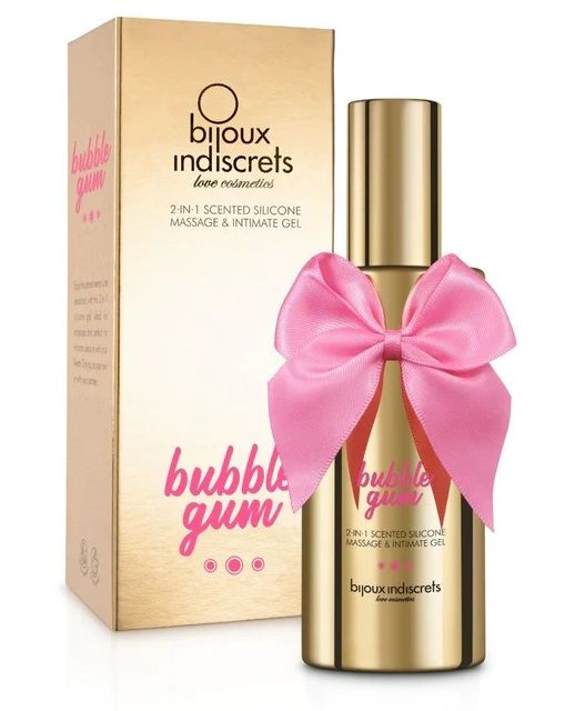 Гель с ароматом жвачки Bubblegum 2-in-1 Scented Silicone Massage And Intimate Gel - 100 мл. - Bijoux Indiscrets - купить с доставкой в Новошахтинске