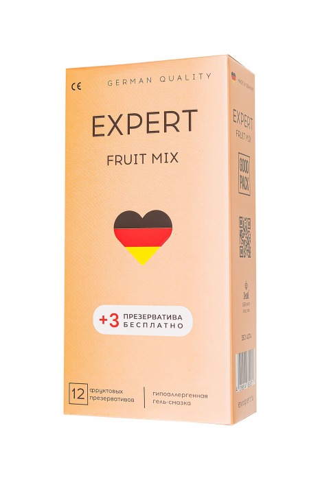 Ароматизированные презервативы EXPERT Fruit Mix - 12 шт.(+3 в подарок) - Expert - купить с доставкой в Новошахтинске