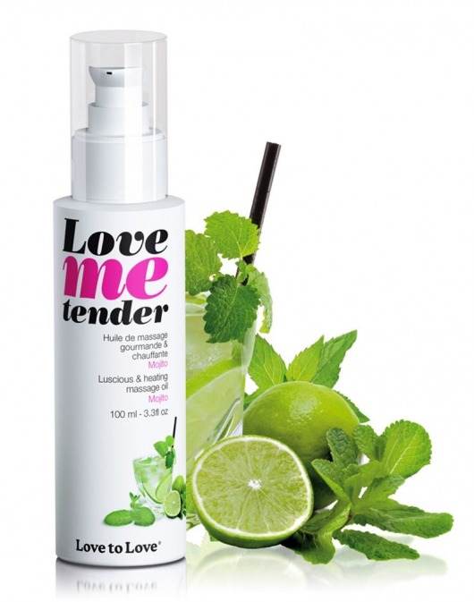 Съедобное согревающее массажное масло Love Me Tender Mojito с ароматом мохито - 100 мл. - Love to Love - купить с доставкой в Новошахтинске