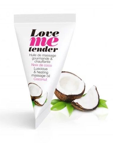 Съедобное согревающее массажное масло Love Me Tender Cocos с ароматом кокоса - 10 мл. - Love to Love - купить с доставкой в Новошахтинске