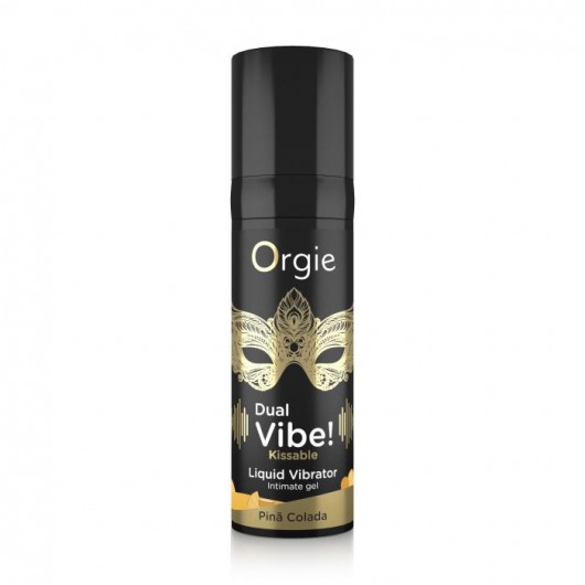Съедобный гель Dual Vibe Pina Colada с эффектом вибрации и вкусом коктейля пина колада - 15 мл. - ORGIE - купить с доставкой в Новошахтинске