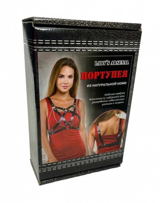 Портупея из натуральной кожи с цепочками - БДСМ Арсенал - купить с доставкой в Новошахтинске