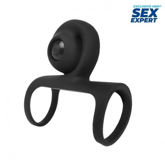 Черная вибронасадка на пенис Sex Expert - Sex Expert - в Новошахтинске купить с доставкой