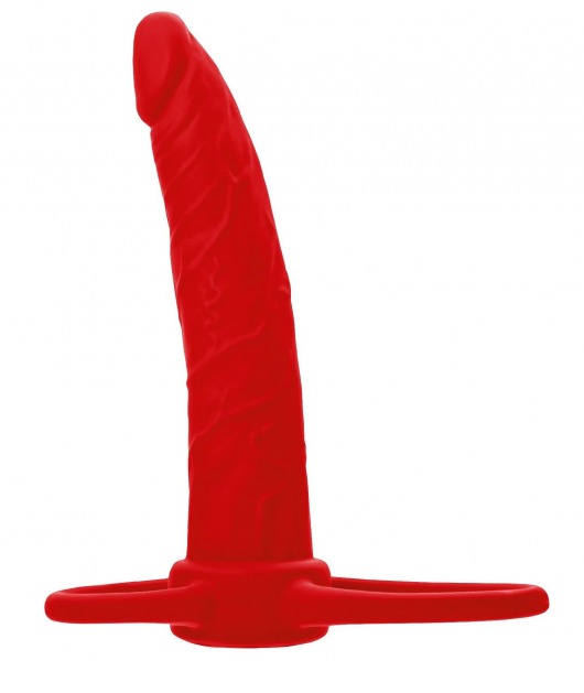 Красная насадка на пенис для двойного проникновения Black Red - 16,5 см. - ToyFa - купить с доставкой в Новошахтинске