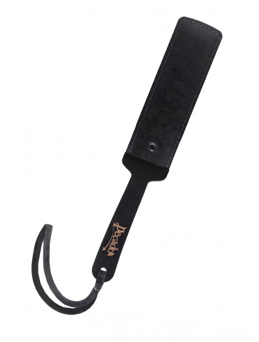 Черный кожаный пэддл - 37 см. - Pecado - купить с доставкой в Новошахтинске