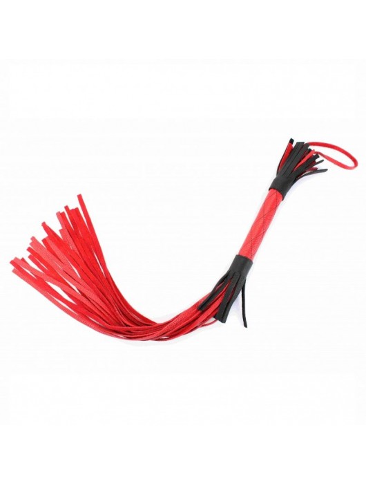 Красно-черная плетка из натуральной кожи - 51 см. - БДСМ Арсенал - купить с доставкой в Новошахтинске