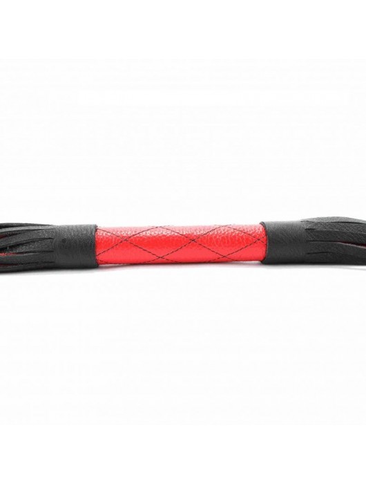 Красно-черная плетка из натуральной кожи - 51 см. - БДСМ Арсенал - купить с доставкой в Новошахтинске